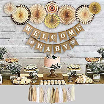 2 Personalised baby shower banners boy girl neutral pink blue party decoration